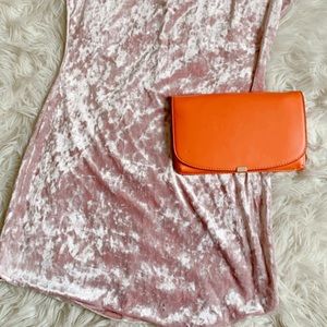 Pink Velvet Bodycon Dress